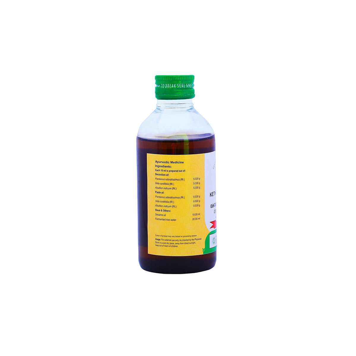 Kethakeemooladi Thailam (Vaidyaaratnam) 200ml