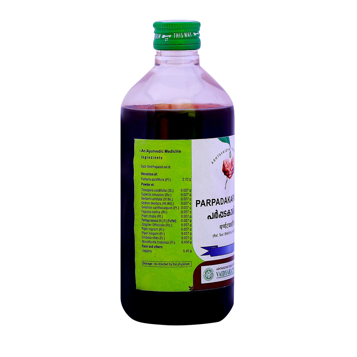 PARPADAKARISHTAM 450ML (VAIDYARATNAM OUSHADASALA)